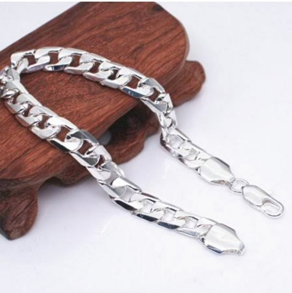 Dreamgems Other - Last One! Men's Silver Figaro Link Bracelet 8mm - Last one!